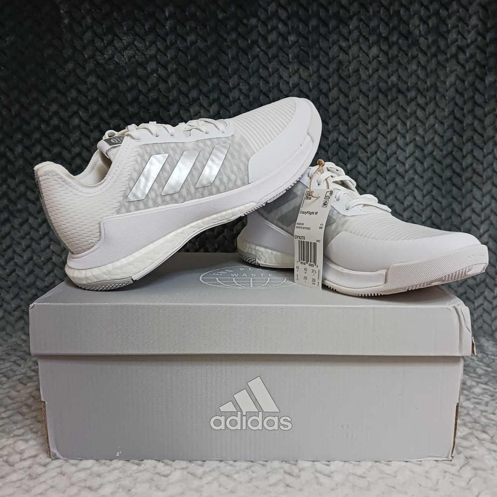Adidas Crazyflight White Silver Metallic Women's Indoor Volleyball Shoes Size 6